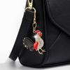 Zodiac Rooster Rhinestone Brooch-Keychain Pendant for Women's Accessories