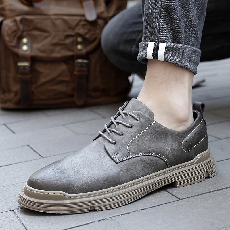 2024 Autumn and Winter New Foreign Trade Hot-selling Internet Celebrities with the Same Leather Shoes Men's Outdoor Leather Casual Tooling Shoes