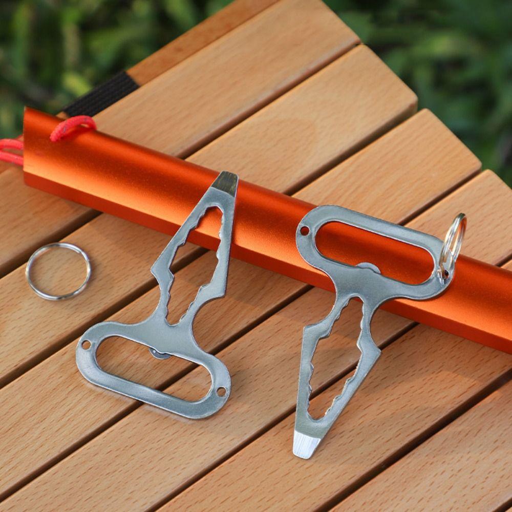 Stainless Steel Multi-purpose Wrench with Keychain Wear-resistant Repair Wrench Small Durable Bottle Opener Outdoor Gadgets