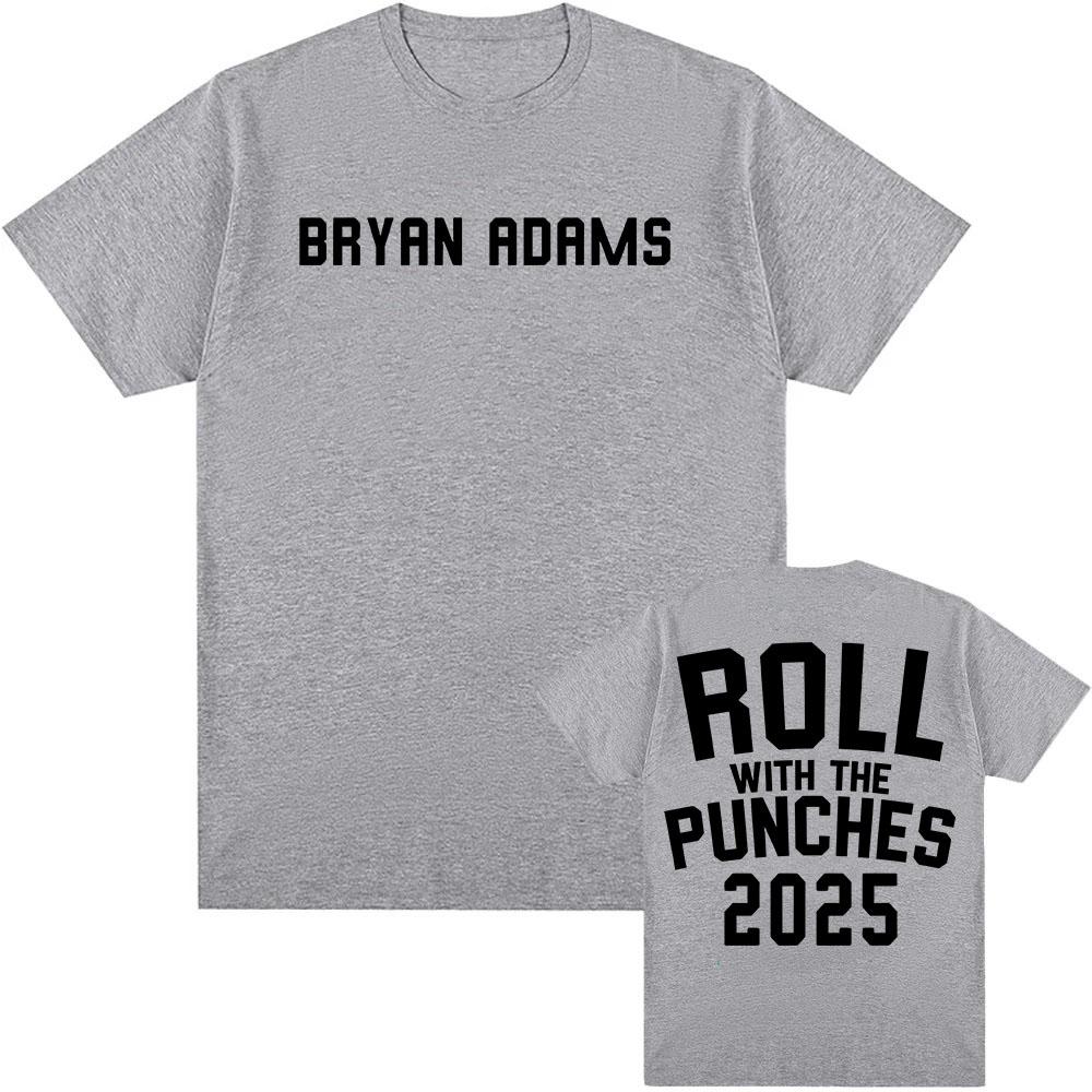 BRYAN ADAMS Singer Printing T-shirt ROLL WITH THE PUNCHES TOUR 2025 Tshirts Short Sleeve Cotton Unisex Streetwear Men Tees Tops