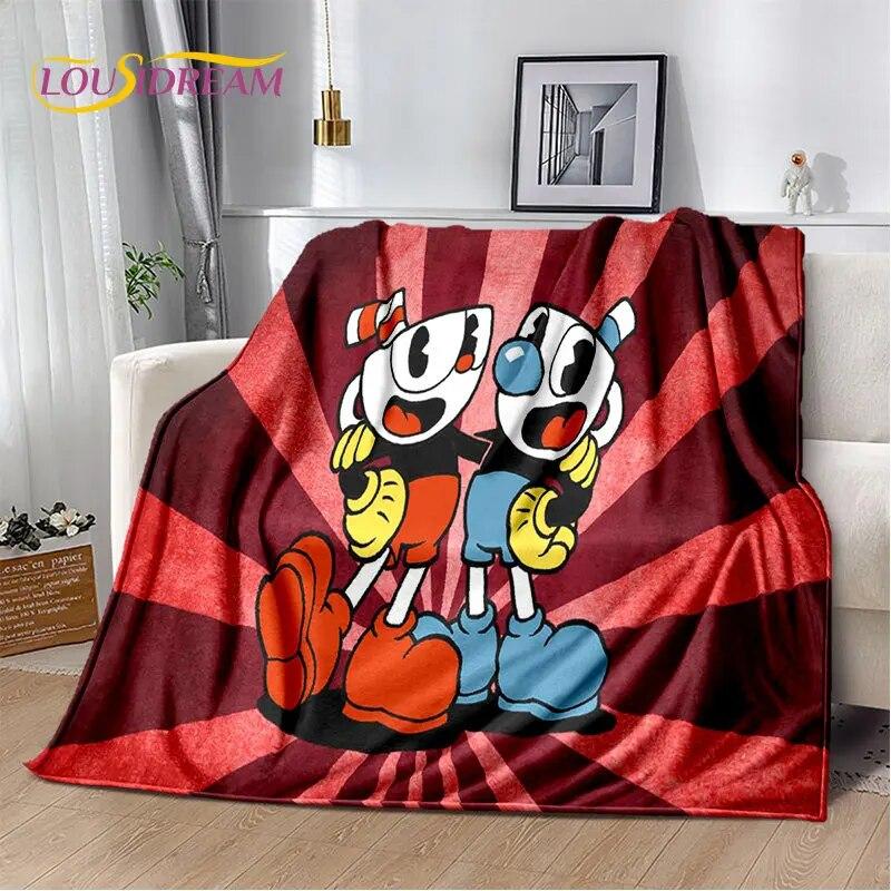 Cuphead and Mugman,Game Gamer Soft Plush Blanket,Flannel Blanket Throw Blanket for Living Room Bedroom Bed Sofa Picnic Cover Kid