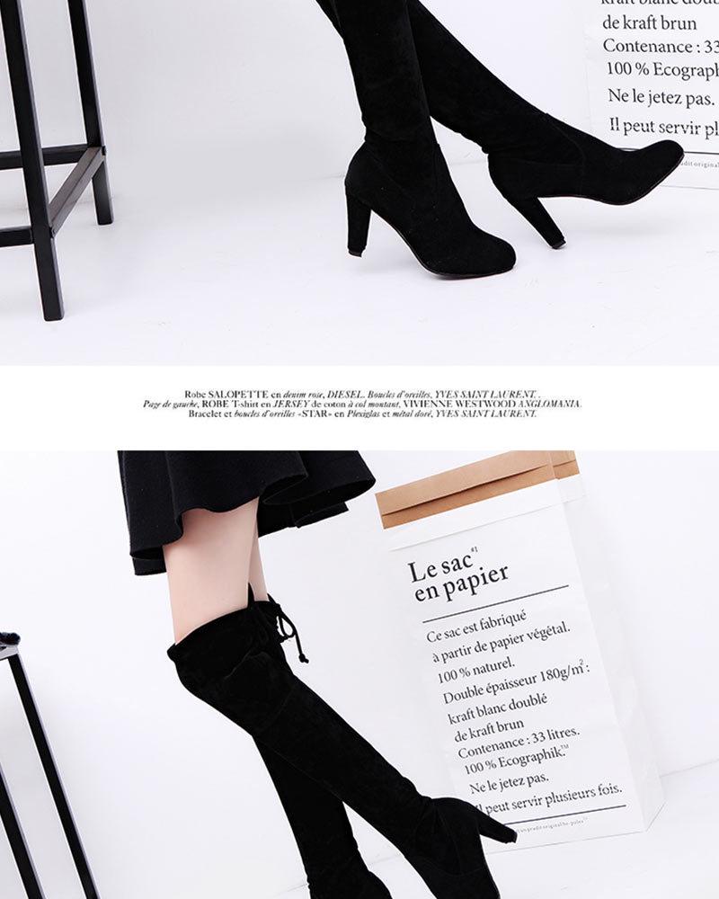 European and American Over-the-Knee High-Heeled Women's Boots, Large Size, Available In Sizes 42-43.