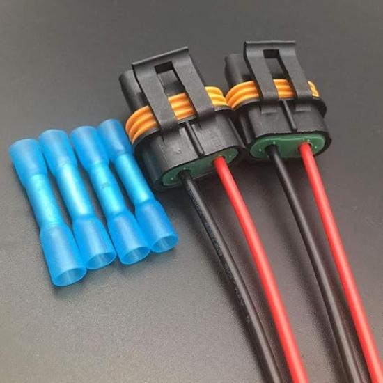 2PCS Fan Cooling Connector Pigtail Wiring Harness Compatible with Corvette Camar