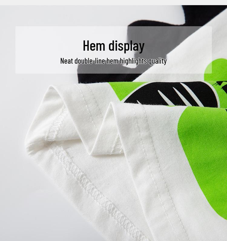 Betop Kids' Korean Style Dinosaur Cartoon Short Sleeve T-Shirt