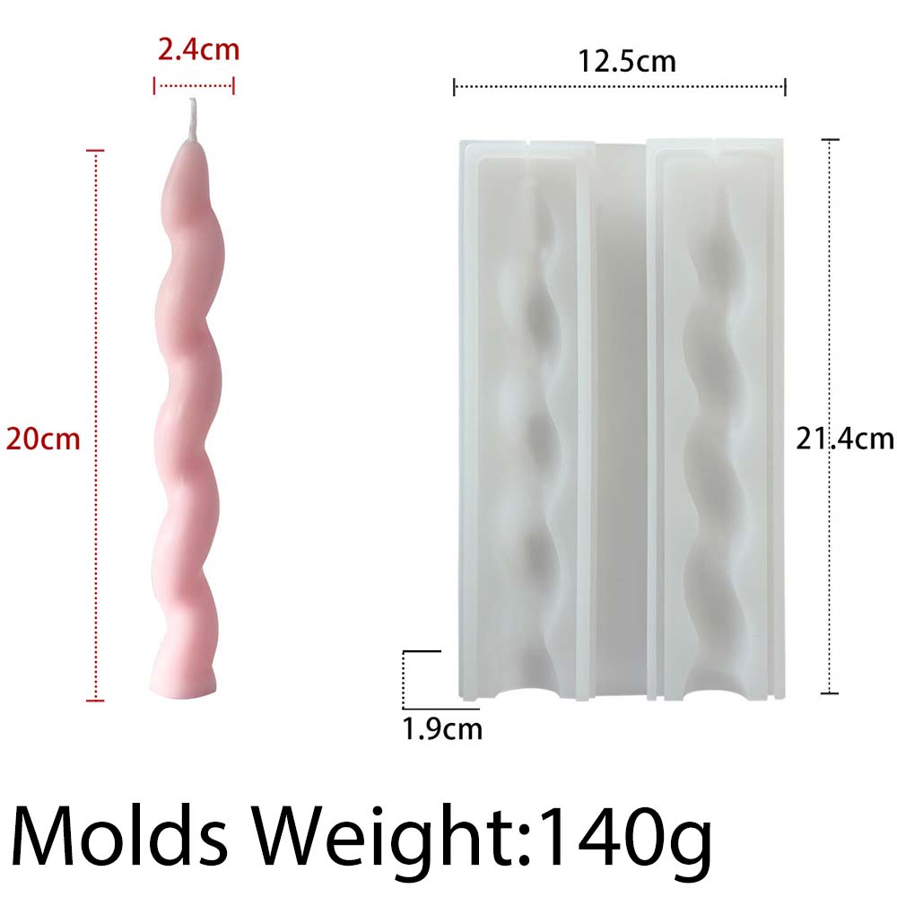 Long Spiral Silicone Candle Mold DIY Twisted Long Rod Wax Stick Craft Molds Home Decor Tool Geometry Candles Making Supplies