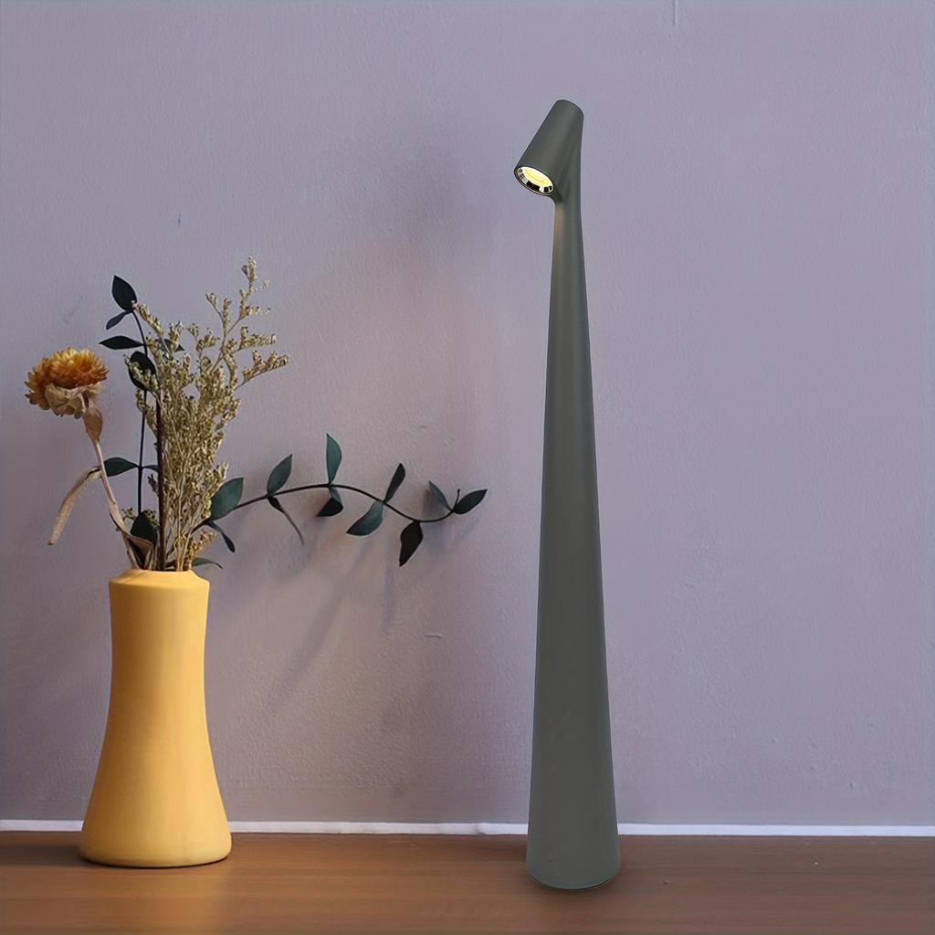 Rechargeable Cordless LED Table Lamp - Portable, Touch-Controlled, 3-Level Brightness, Matte Metal Finish, Battery-Powered for Indoor & Outdoor Use