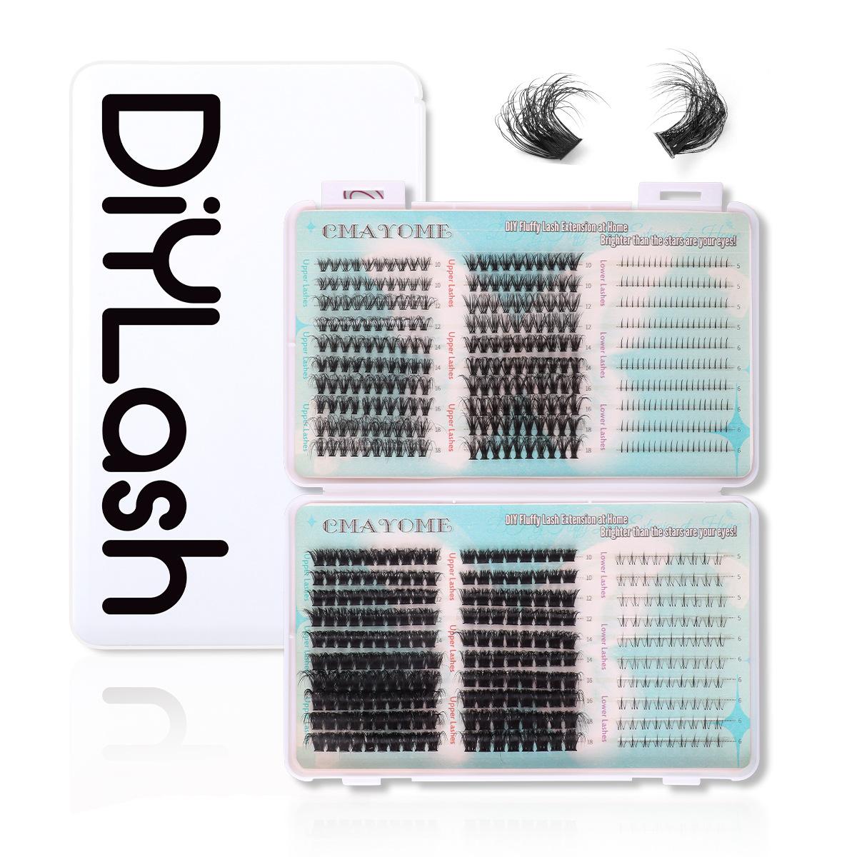 670 clusters of single-cluster segmented upper and lower eyelashes mixed set, thick and curled false eyelashes DIY-JMS026