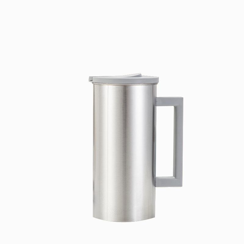 55 oz Moderner Stil Edelstahlkrug Wasserkanne mit Kunststoffgriff und Deckel für Wasser Teekrug Saftkrug Edelstahl
