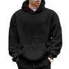Double-Sided Fleece Hoodie Men Winter Casual Loose Fit Youth Pullover Hooded Sweatshirt
