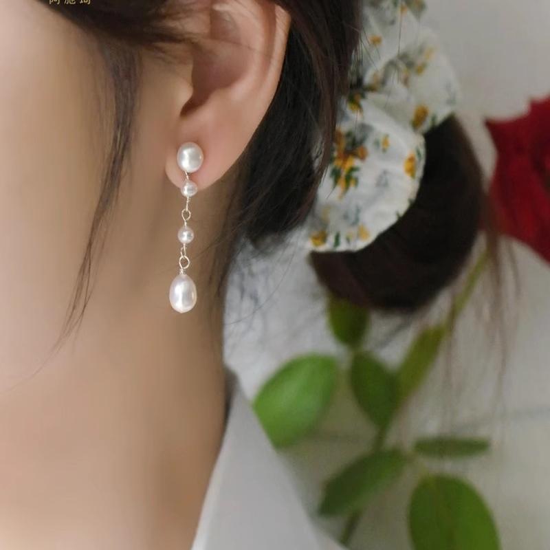 

Серьги с натуральным сильным светом и пресноводным жемчугом, серебро 925 пробы, одна пара серег в винтажном стиле портвейна