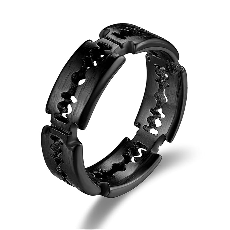 

Flongo blade motif chip Ring No. 16 ring men s unisex accessories jewelry stainless steel individuality hip hop HIPHOP Punk type Mine system casual