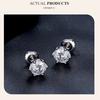 BAMOER Moissanite Stud Earrings, D Color Brilliant Round Cut Lab Created Diamond 925 Silver Earrings Gold Plated for