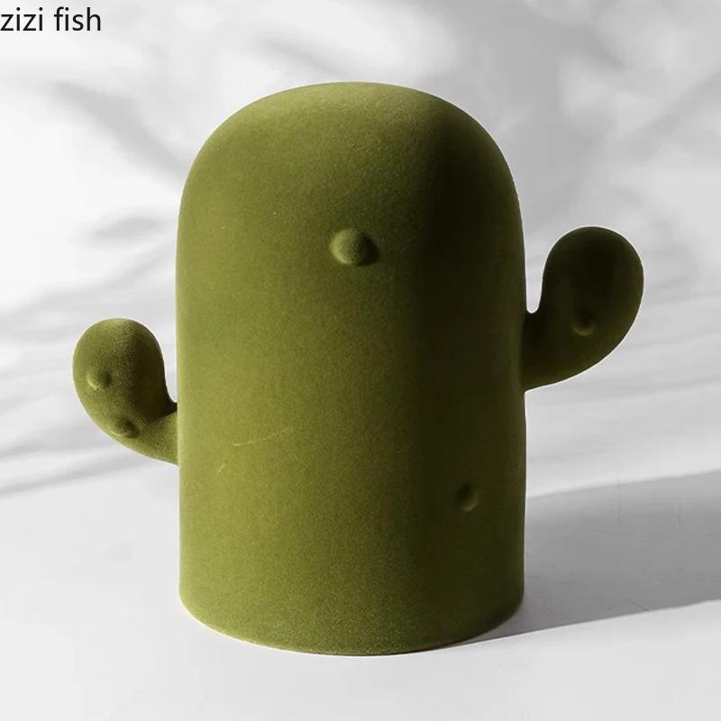 Retro Olive Green Velvet Tissue Box Desktop Ceramic Creative Napkin Paper Box Withdrawable Tissue Boxes Household Tissue Case