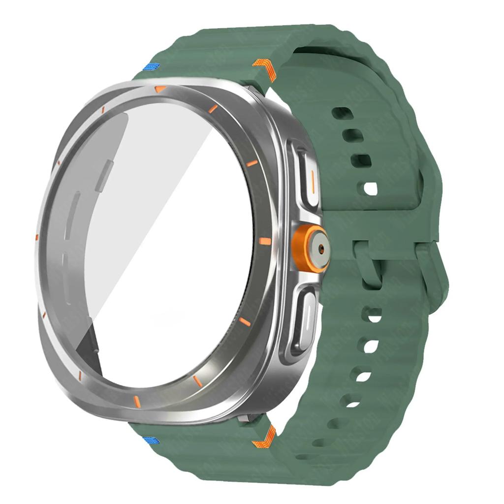 Change To Ultra Case+Band for Samsung Galaxy Watch Ultra Upgrade To Galaxy Watch 7 6 40mm 44mm Tempered Glass Screen Protector