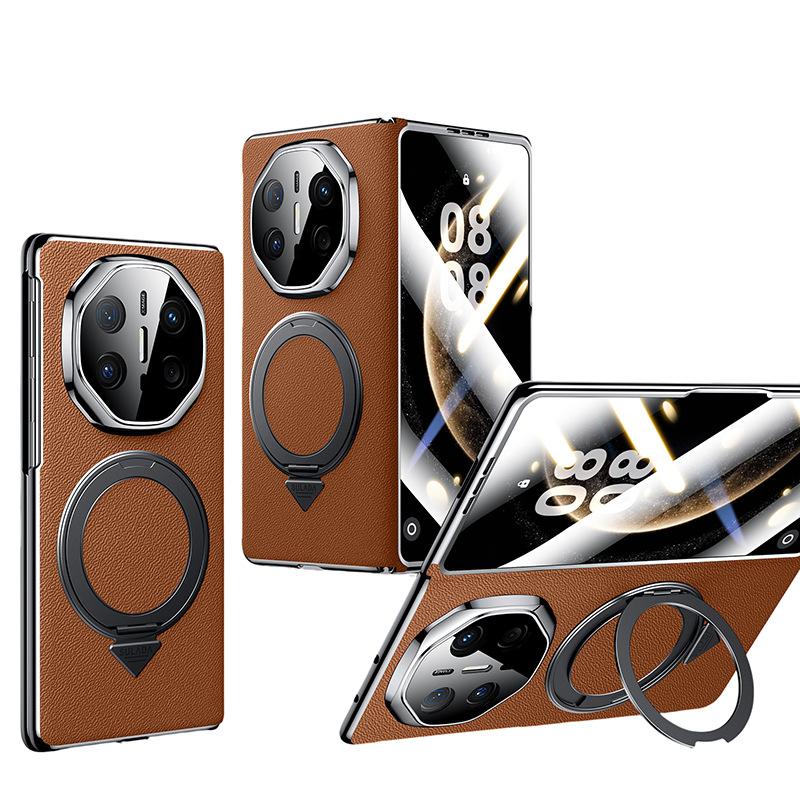 Applicable To Huawei Matex6 Mobile Phone Case and Film Integrated X5 Collector's Edition Rotating Bracket Magnetic Suction X3 Anti-drop Men's Leather