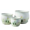 Simple Creative White V-Shape Ceramic Planter 3-Piece Set