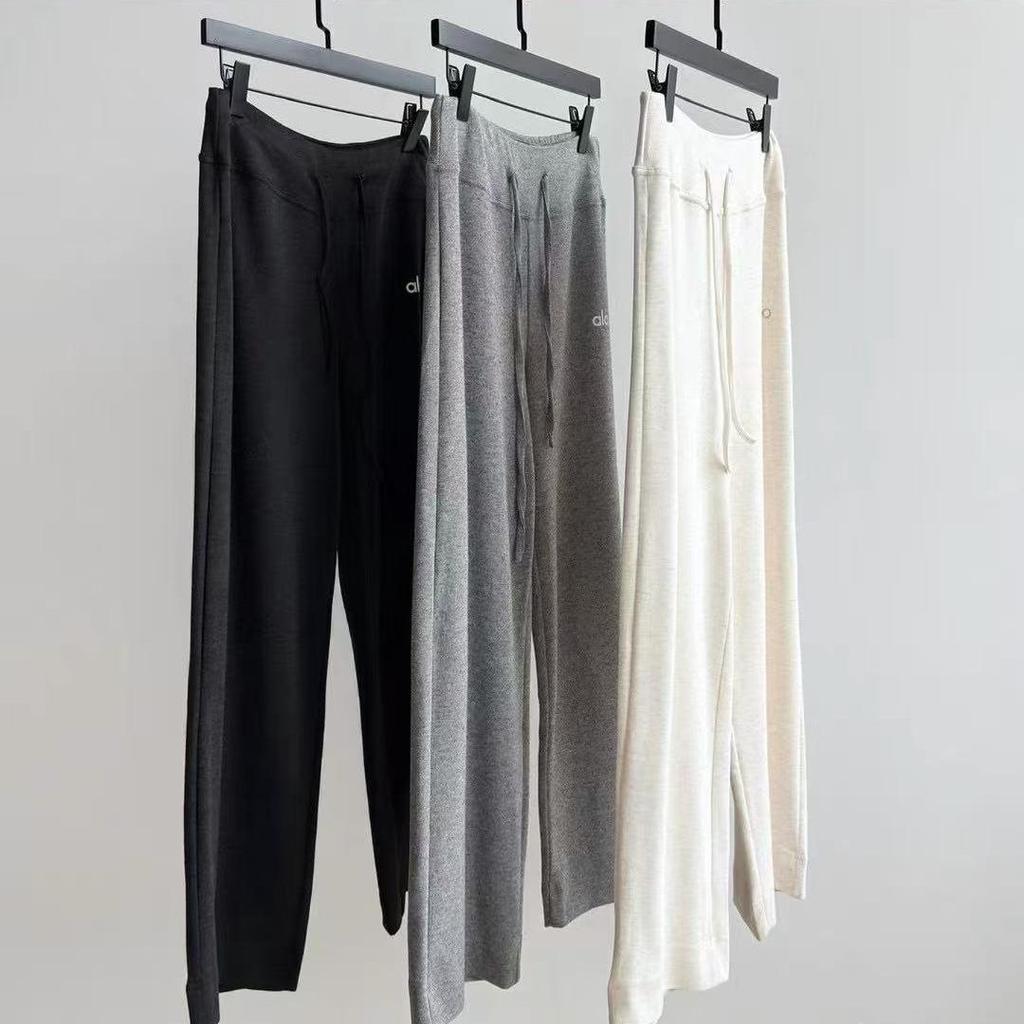 AL Women's Velvet Wide-Leg Sweatpants - Casual, Loose, and Comfortable for Spring & Autumn