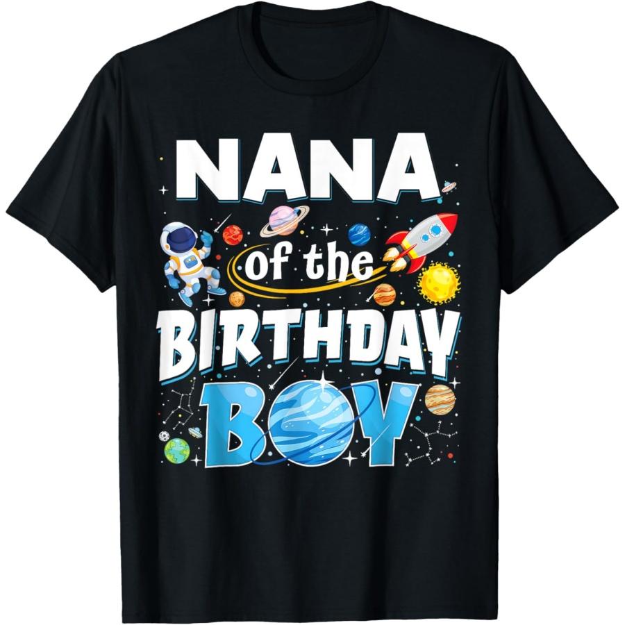 

Nana Of The Birthday Boy Astronaut Family Space Planets T-Shirt XXXXXL чорний