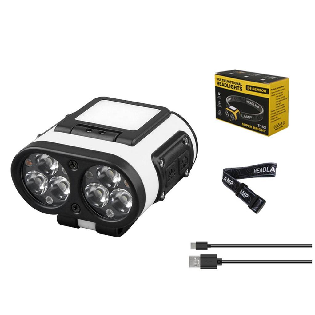 Led Headlamp With Digital Display Headlights Rechargeable Clip Usb Portable Motion Sensor Brightest Adjustable Headlamps Outdoor