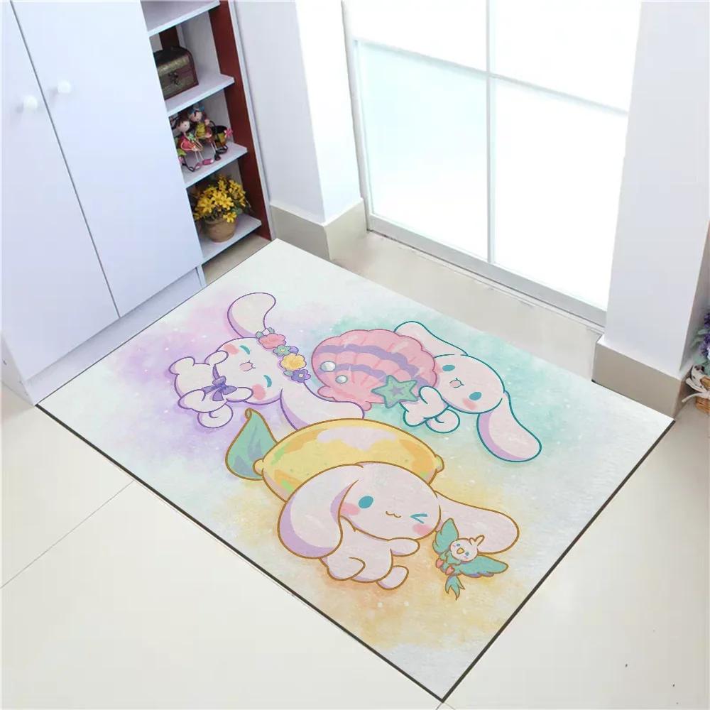 Sanrio Cinnamoroll Kawaii Rug Carpet Door Mat Rugs Kitchen Decoration Doormats Entrance Door Mats Absorbent Bathroom Rug Home