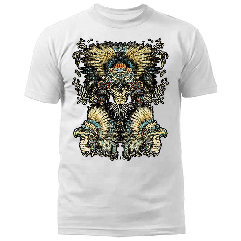Aztec Skulls Native American Graphic T-shirt S