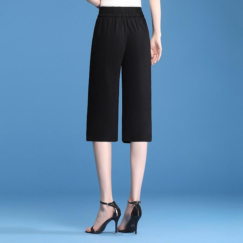 

Новинка 2022 года, весна-лето, женские укороченные брюки в корейском стиле, повседневные женские модные свободные широкие брюки с высокой талией, шорты с карманами XXXXXL чёрный