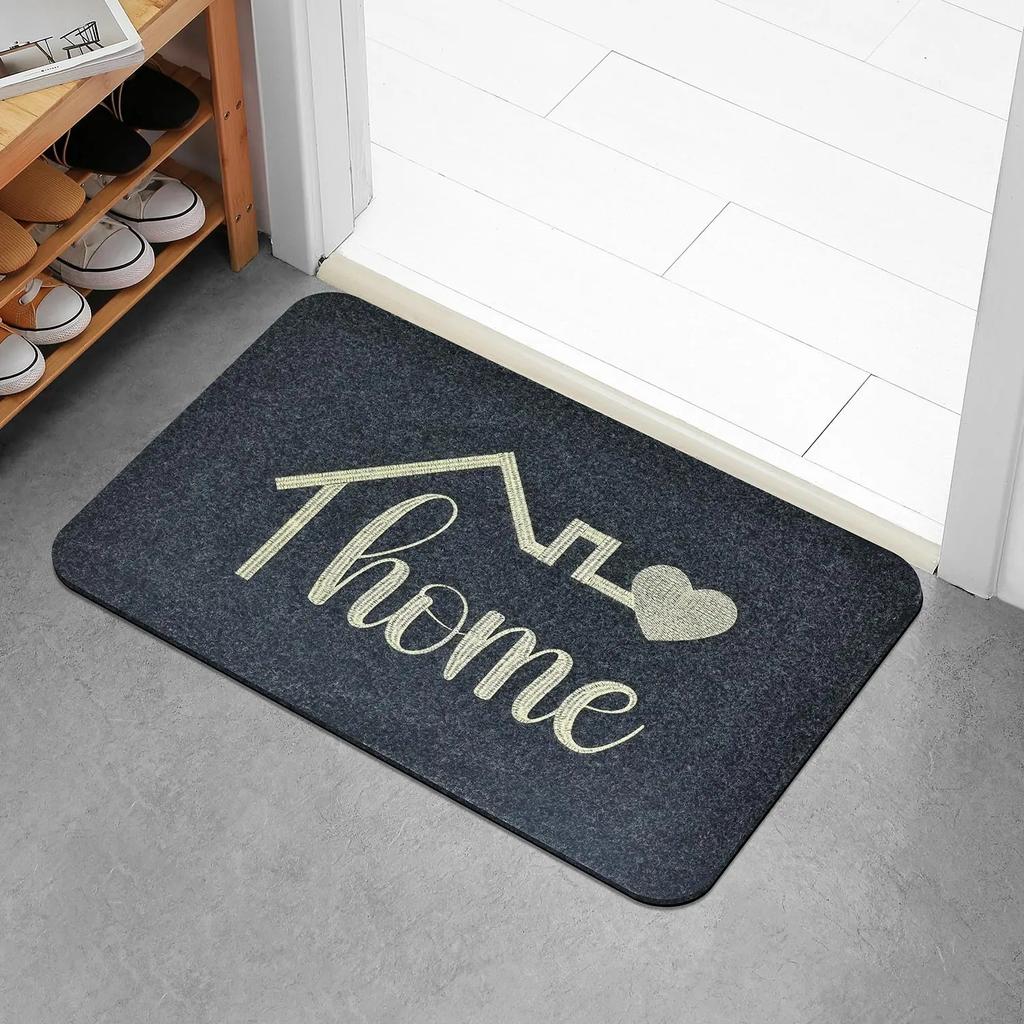 Simple Art Home Pattern Entrance Floor Mat Bathroom Absorbent Foot Door Mat Kitchen Front Door Nonslip Area Foot Mats