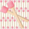 20-Pack Non-Rechargeable Wooden Round Sponge Foam Brushes for Crafts and Painting - Durable Wooden Handled Foam Brush Set for DIY Art Projects