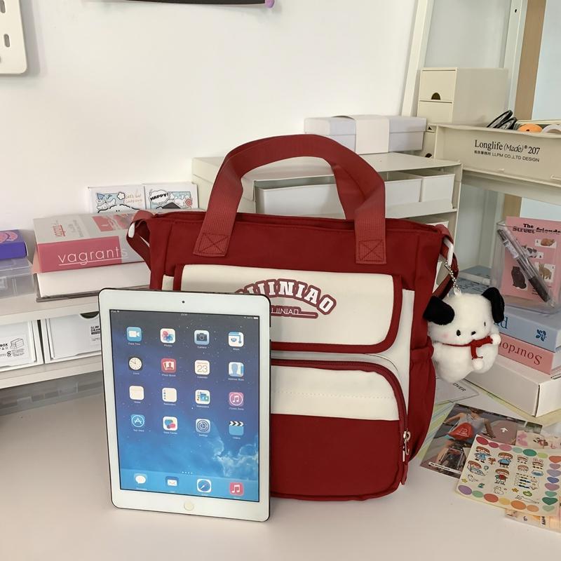 Student Shoulder Bag Contrast Color Crossbody Bag Women's Commuter Class Handbag