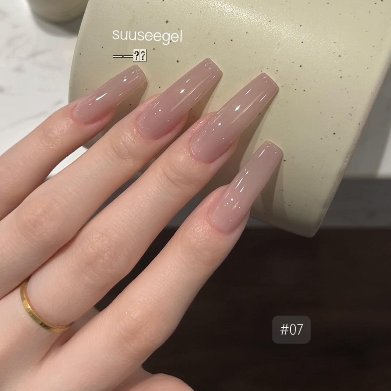 

12-Color Jelly Translucent Gel Polish Set with Universal Base Coat