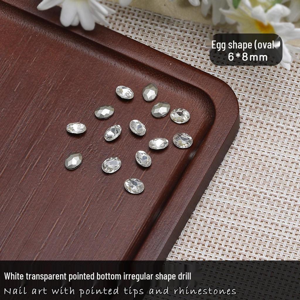 Nail Art Rhinestones: Transparent Pointed Hearts, Axe Heads, Square Rock Candy - Super Shiny Press-on Decorations