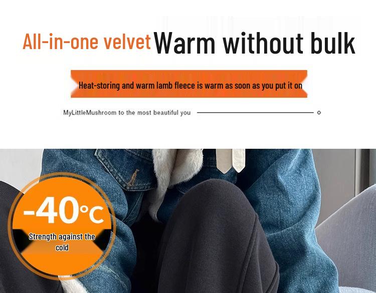 Women's Fleece-Lined Wide-Leg Pants - Autumn/Winter 2024 Lamb's Wool Straight-Leg Sportswear