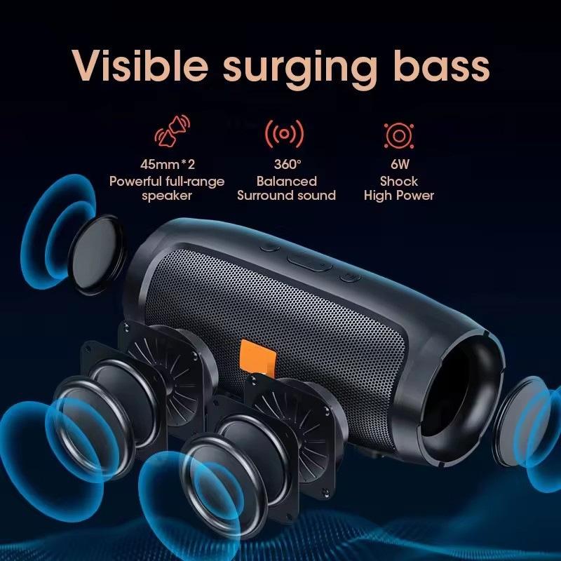 Portable Speaker Wireless Bluetooth-compatible Outdoor Waterproof 3D Stereo Loudspeaker Wireless Sound System Support FM Radio