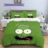 Pickle Rick Pattern Bedding Quilt Set  Home Decoration  Gift (1 * Duvet Cover + 2 * Pillowcase  Without Core)