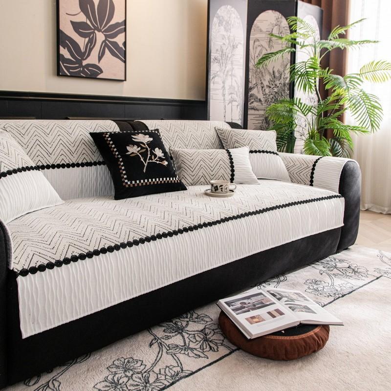 

Premium Sense Medieval Sofa Cushion New Four-Season Universal Chenille Seat Cushion Fixed Non-Slip Cushion Cover Cloth 70*70cm