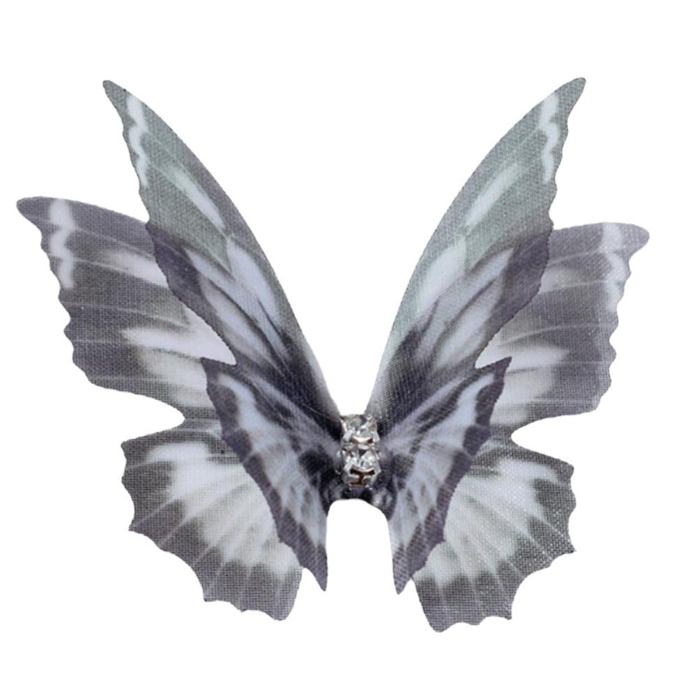 50pcs 5CM Organza Fabric Butterfly Appliques  For Hairband Nail Decoration