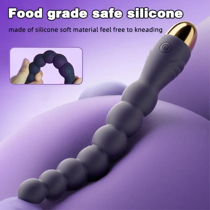 Vibrating Anal Beads & Clitoral Stimulator – Dual Pleasure Sex Toy for Women & Men, Prostate Massager & Couples Play