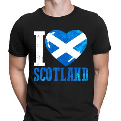 I Love Scotland Scottish Flag Nationality Supporters Football Mens T-Shirts #6NE