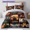 Movie Puzzle Pattern Bedding Quilt Set Quilt Cover Pillowcase Home Decoration Gift (1 * duvet cover + 2 * pillowcase, without core)