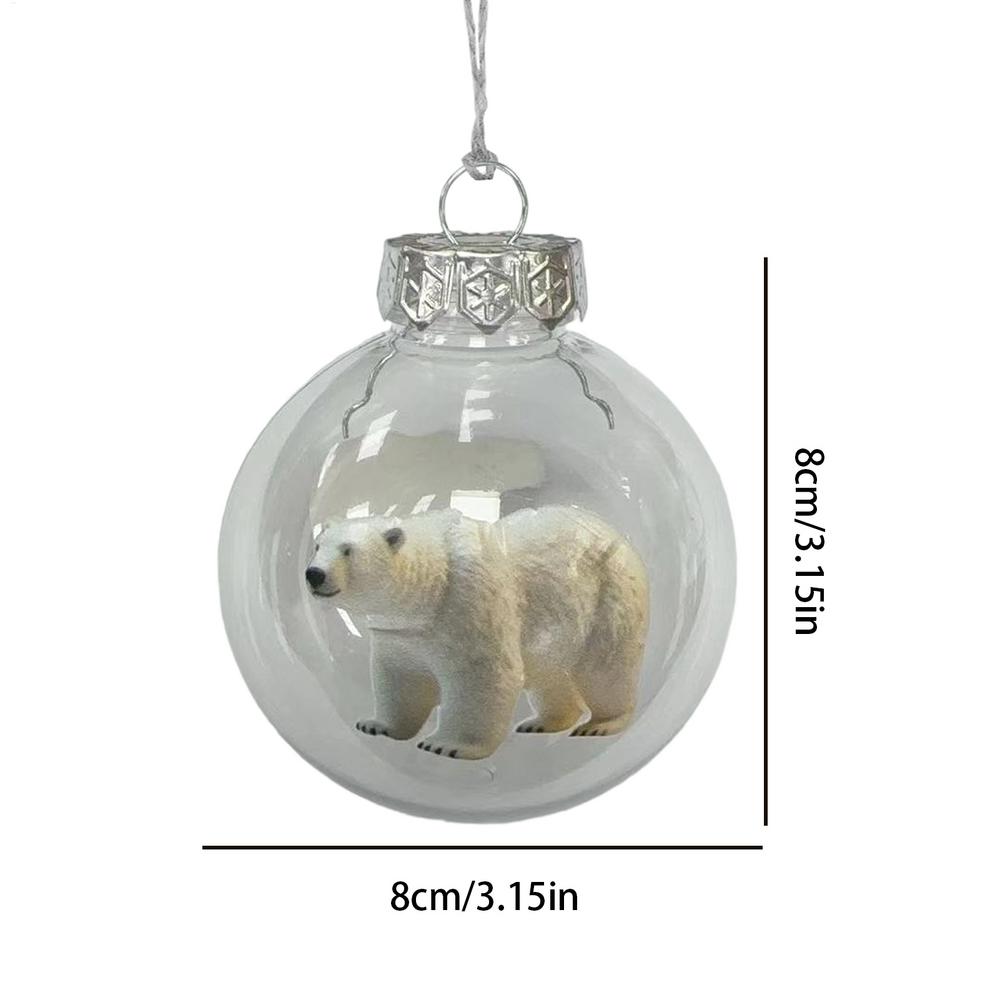 Christmas Ball Ornaments 3D Animal Ball Festive Decoration Holiday Decor Pendant Ornament for Wall Study Office Wreath Mantel
