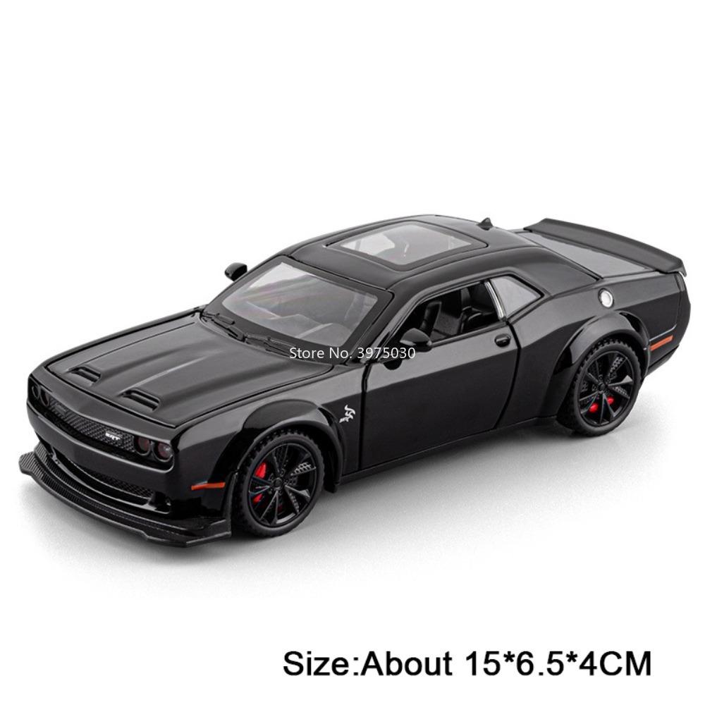 1:32 Challenger Srt Hellcat Charger Legering Diecast Miniatuur Auto Speelgoedmodel Deuren Openen Terugtrekken Rubberen Band Voertuigen Vriend Cadeau