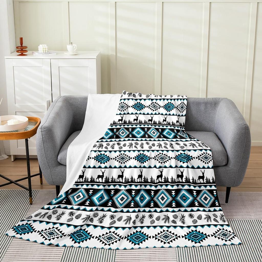 Contemporary Swirl Ring Line Art Pattern Comfortable Fleece Blanket Fit Living Room Bed Office All-match Simple Household Decor