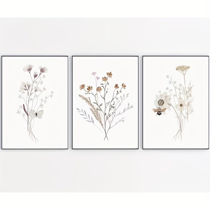 

3 шт. Постеры с акварельными цветами, Принт с полевыми цветами, Скандинавская ботаническая картина на холсте, Настенные картины для гостиной, Картинки для спальни 20x30cm