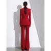 2026 Red Double-Breasted Slim-Fit Suit Set: Spring/Autumn Professional Host Wear