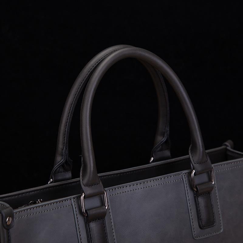 Business Commuter Men's Handbag Shoulder Messenger Bag 14-inch Computer Bag Sewing Wear-resistant Briefcase