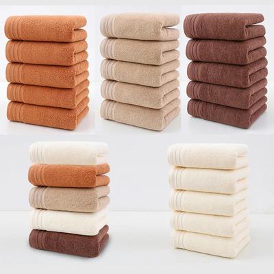 5 Pack Pure Cotton Plain Satin Face Towel Adult Thickened Face Towel Pure Cotton Towel Same Style for Men and Women