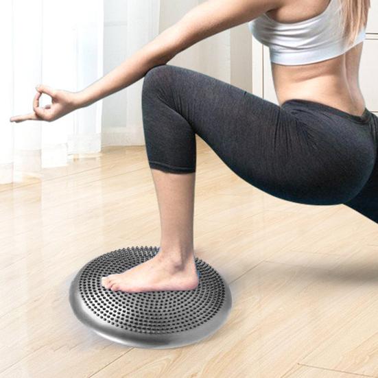 1 Set Balance Mat Non-Slip Strong Load-bearing PVC Gym Fitness Yoga Seat Massage Cushion Daily Use