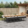 VidaXL 13 Pcs Garden Dining Set Black Cushions Wicker 3278078