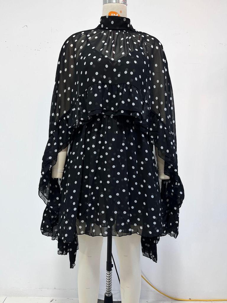 Elegant Spring/Summer Chiffon Dress & Camisole Two-Piece Set