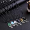 Natural Crystal Necklace Angel Single Winged Pendant Natural Gem Necklaces Jewelry Healing Stone Necklaces for Women Angel Wings